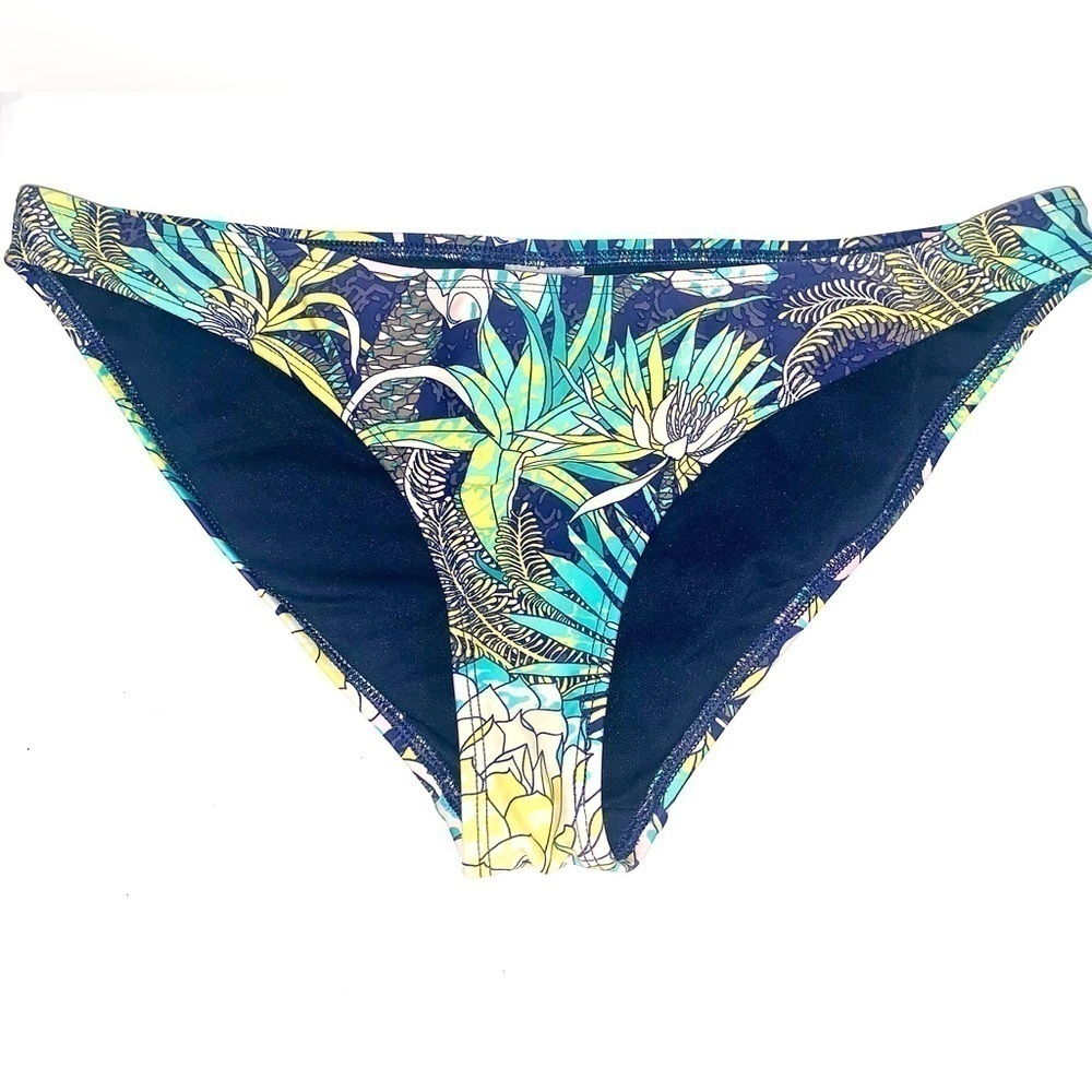 Vintage 90s body glove bikini bottom size large blue, pink, and yellow floral
